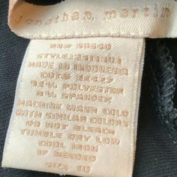 Jonathan Martin Women's Black Wrap Ring Waist Short Sleeve V-Neck Dress Size 10 - Picture 6 of 6